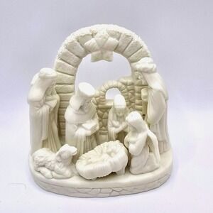 90s VTG Dicksons Nativity Scene Single Piece Sculpture Resin Figurine‎ w/ BOX